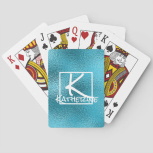 Jeu De Cartes Élégant Luxe Paillettes Bleues Brillantes Glam Bli