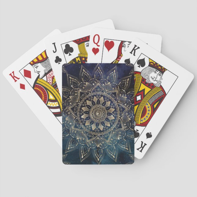 Jeu De Cartes Elégant Mandala Gold Blue Galaxy (dos)