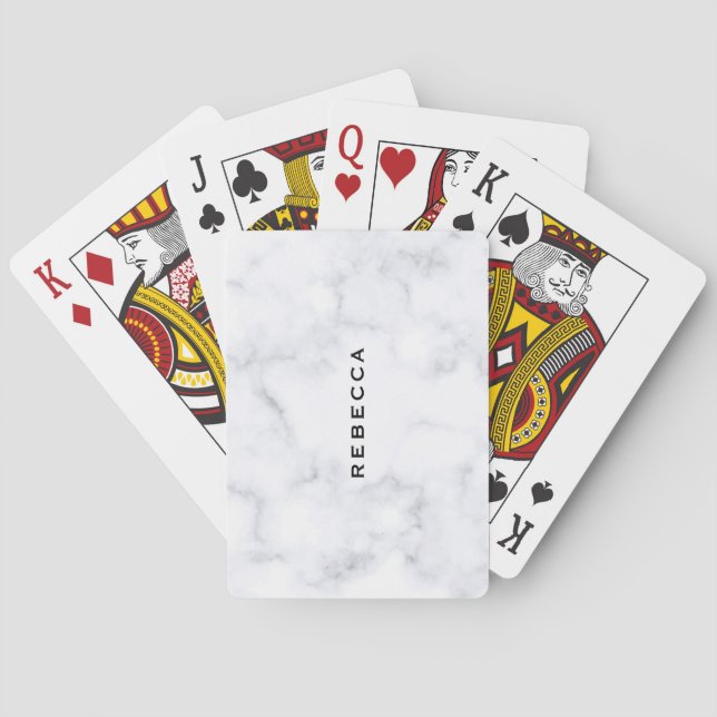 Jeu De Cartes Elégant Marbre blanc gris Faux (dos)