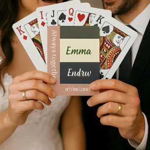 Jeu De Cartes Élégant Mariage Couleur Neutre / Couple Personnali