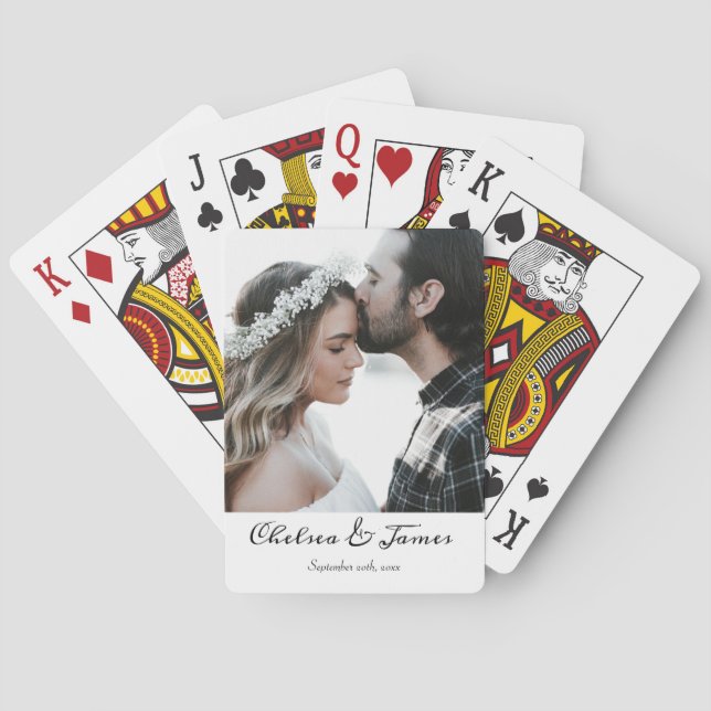 Jeu De Cartes Élégant Mariage de calligraphie photo (dos)