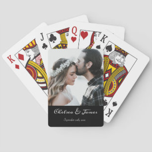 Jeu De Cartes Élégant Mariage de calligraphie photo noir et blan