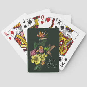 Jeu De Cartes Élégant Mariage d'été tropical de colibri