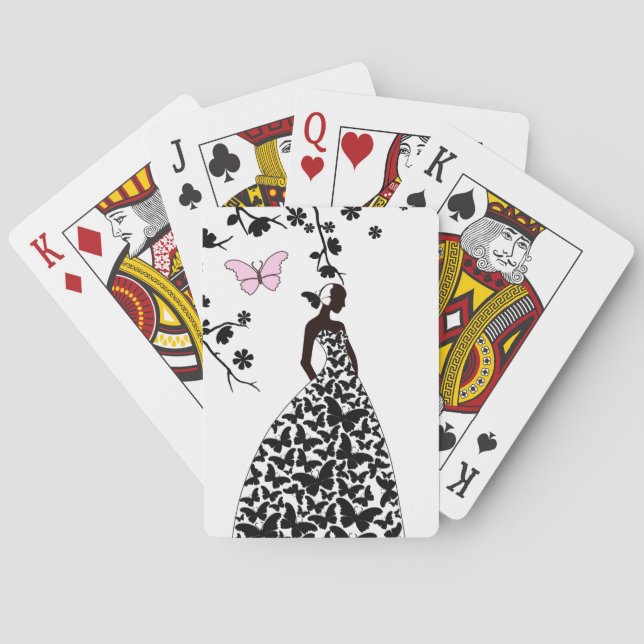 Jeu De Cartes Élégant Mariage Jouer aux cartes Papillons (dos)