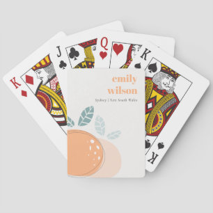 Jeu De Cartes Elégant Mignonne Orange Abstrait Gras Citrus Fruit