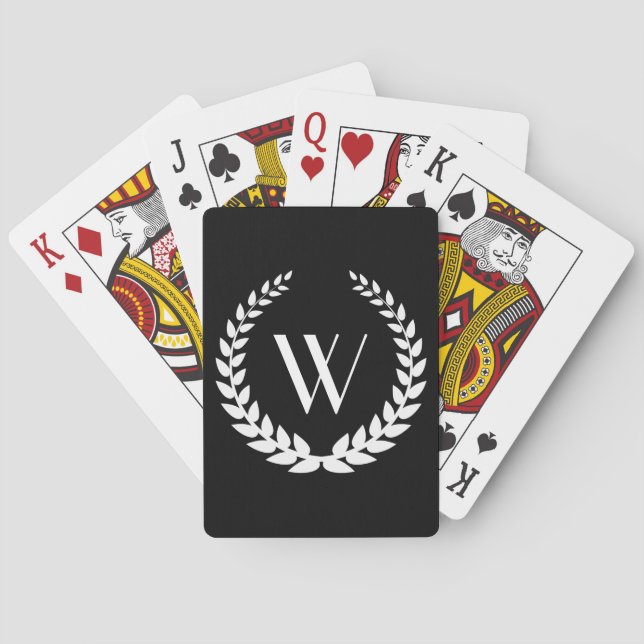 Jeu De Cartes Élégant monogramme personnalisé (dos)