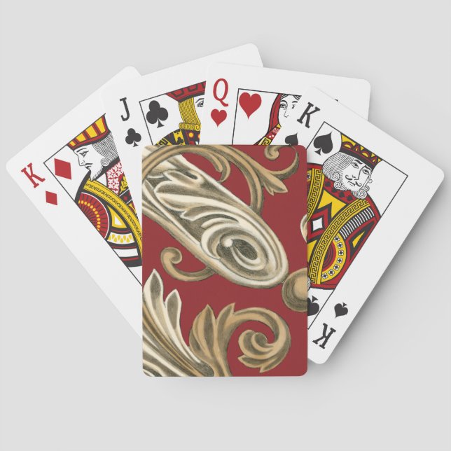 Jeu De Cartes Elégant Motif Botanique avec Foliage Tan (dos)