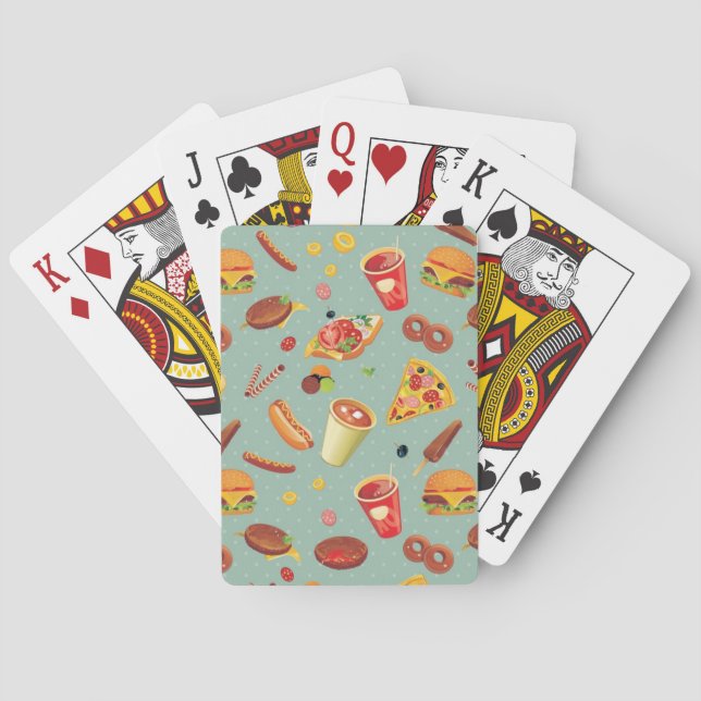Jeu De Cartes Élégant Motif de restauration rapide (dos)