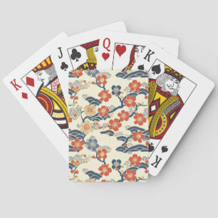 Jeu De Cartes Élégant Motif sans couture en fleur de cerisier (1