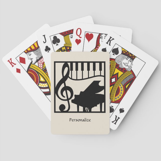 Jeu De Cartes Elegant Music Piano Keyboard Clef Note Stylish (dos)