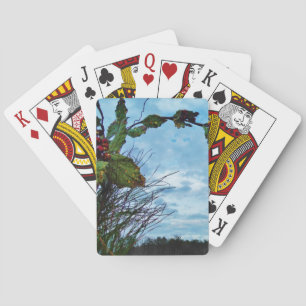 Jeu De Cartes Élégant Noël Holly, ciel bleu