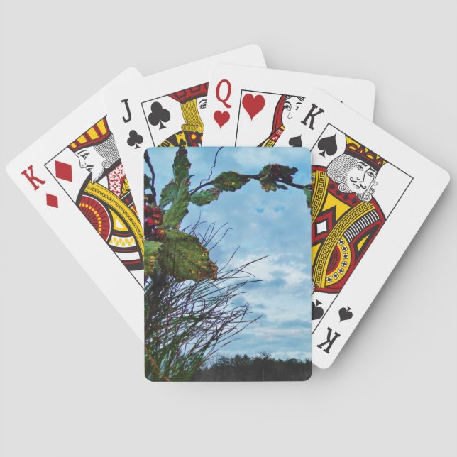 Jeu De Cartes Élégant Noël Holly, ciel bleu (dos)