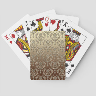 Jeu De Cartes Elégant Ornate Or Embossé Damask