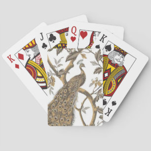 Jeu De Cartes Elegant Peacock On White Playing