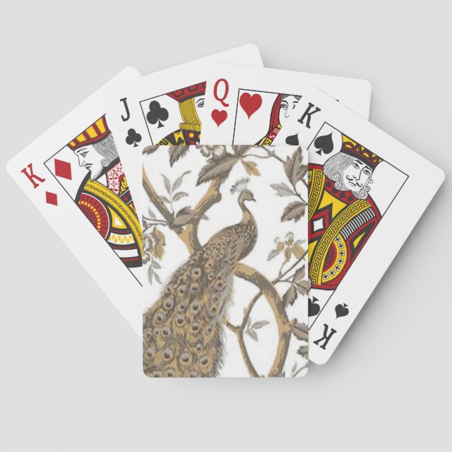 Jeu De Cartes Elegant Peacock On White Playing (dos)