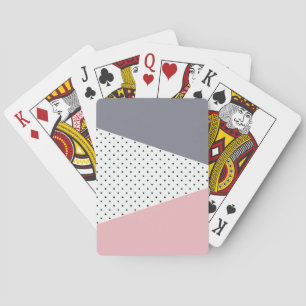 Jeu De Cartes Élégant pois géométriques rose pastel
