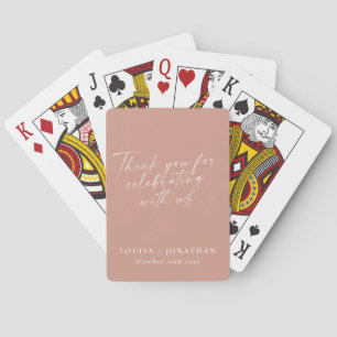 Jeu De Cartes Élégant Rose Dusty Script tendance Merci personnal