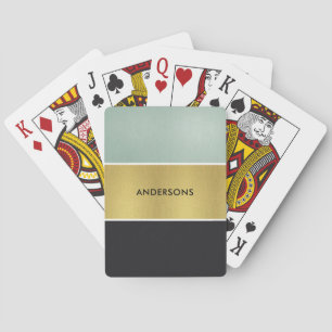 JEU DE CARTES ÉLÉGANT ROYAL AQUA BLUE GOLD NOIR STRICTIONS