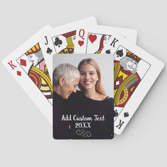 Jeu De Cartes Élégant texte vertical vertical personnalisé plein (dos)