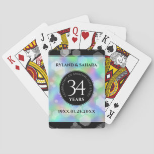 Jeu De Cartes Élégante 34e anniversaire du Mariage Opal