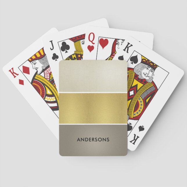 JEU DE CARTES ÉLÉGANTE BANDE ROYALE D'ARGENT ROYAL D'ARGENT GOLD (dos)