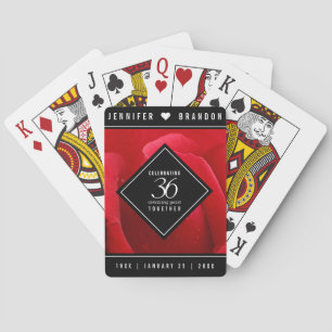 Jeu De Cartes Élégante célébration du 36e anniversaire du Mariag