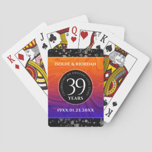 Jeu De Cartes Élégante célébration du 39e anniversaire du Mariag