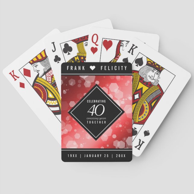 Jeu De Cartes Élégante célébration du 40e anniversaire du Mariag (dos)