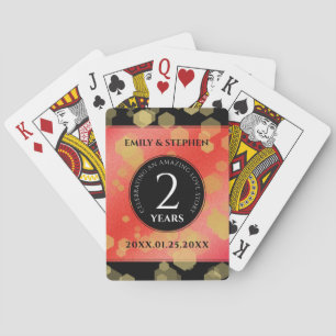 Jeu De Cartes Élégante fête du 2e anniversaire du Mariage Garnet