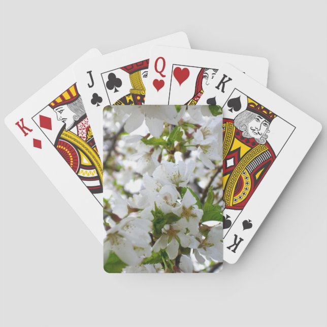 Jeu De Cartes Elégante photo de fleurs florales blanches (dos)