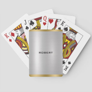 Jeu De Cartes Elégante Slick Silver & Gold Metallic Texture