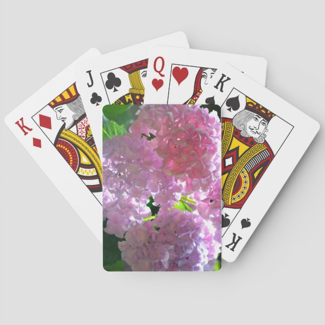 Jeu De Cartes Elégantes fleurs roses rose fleurie rose hydrangée (dos)