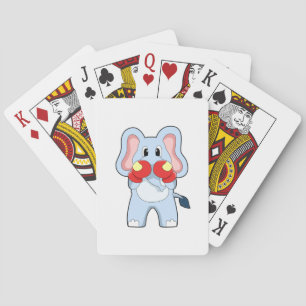 Jeu De Cartes Eléphant à la boxe avec gants de boxe