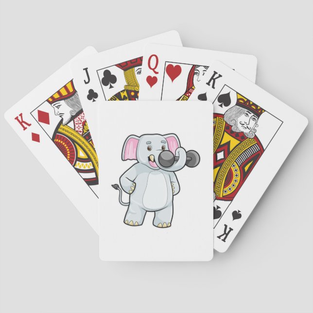 Jeu De Cartes Elephant à Strenght entraînement avec Dumbbell (dos)