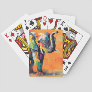 Jeu De Cartes Eléphant arc-en-ciel Abstrait