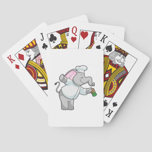 Jeu De Cartes Elephant as Chef with Salt shaker (dos)