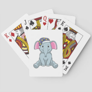 Jeu De Cartes Eléphant au coucher avec casquette de nuit