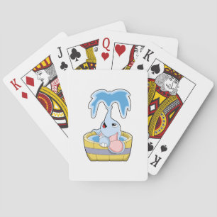 Jeu De Cartes Eléphant avec baignoire remplie d'eau