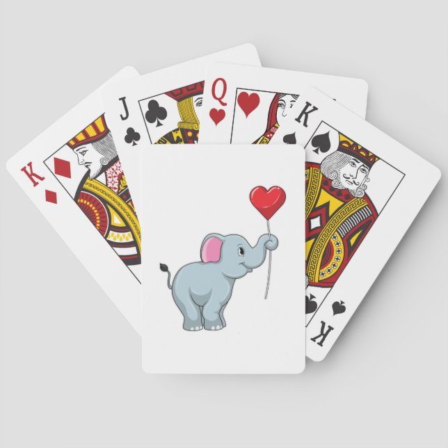 Jeu De Cartes Eléphant avec ballon cardiaque (dos)