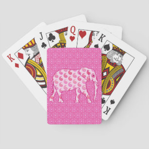Jeu De Cartes Éléphant de Paisley - rose et fuchsia de glace