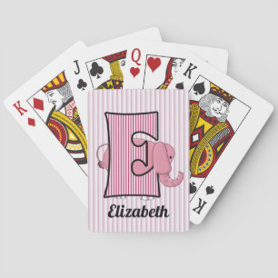 Jeu De Cartes Eléphant rose Monogrammé enfant