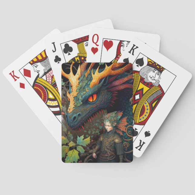 Jeu De Cartes Elf Et Dragon Imaginaire Art (dos)