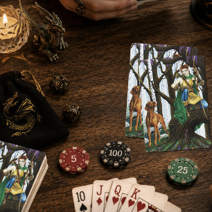 Jeu De Cartes Elfe de fantasy Archer Vizsla Chien Forêt Enchanté