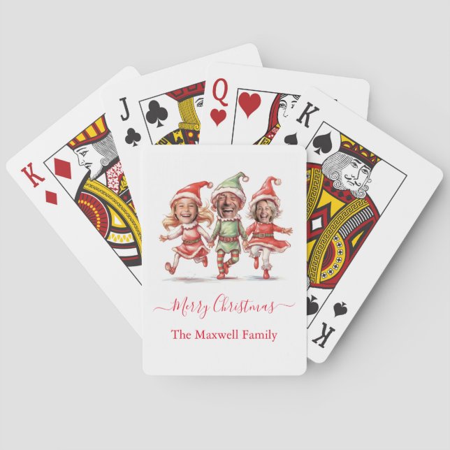 Jeu De Cartes Elfes de Noël photo moderne (dos)