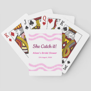 Jeu De Cartes Elle l'attrape lignes spirales aquarelle rose mari