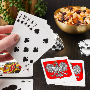 Jeu De Cartes Emblème De La Pologne Jouant Des Cartes