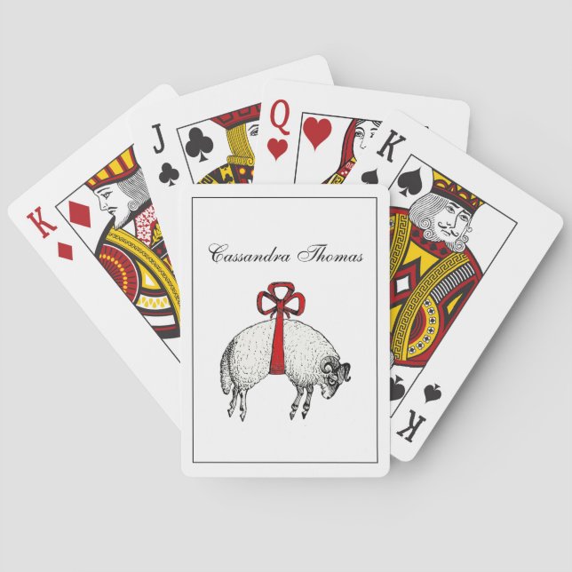 Jeu De Cartes Emblème héraldique en laiton de bélier berceau (dos)