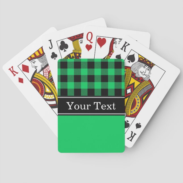 Jeu De Cartes Emerald Green BlkBuffalo Check Plaid CBN Monogramm (dos)