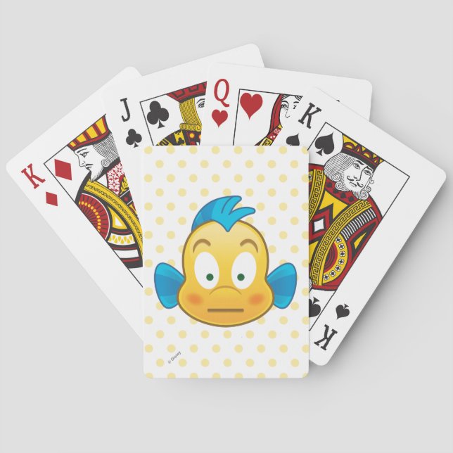 Jeu De Cartes Emoji petite sirène | Carte de lecture Flounder (dos)