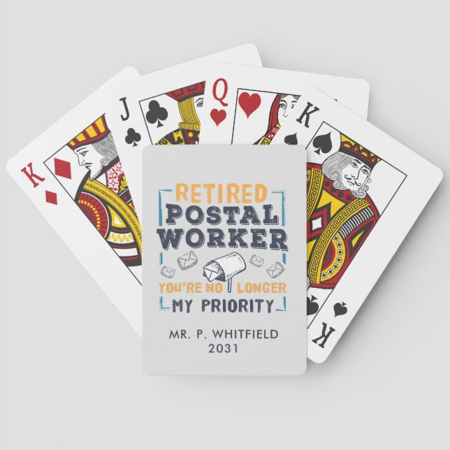 Jeu De Cartes Employé de poste retraité personnalisé Mailman Ret (dos)